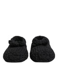 Chaussures ballerines noires en laine Dolce & Gabbana, slip-on élégantes et confortables pour femme.
