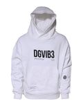 Sweat-shirt à capuche blanc Dolce & Gabbana DG Vib3 pour homme, pull décontracté avec logo visible.