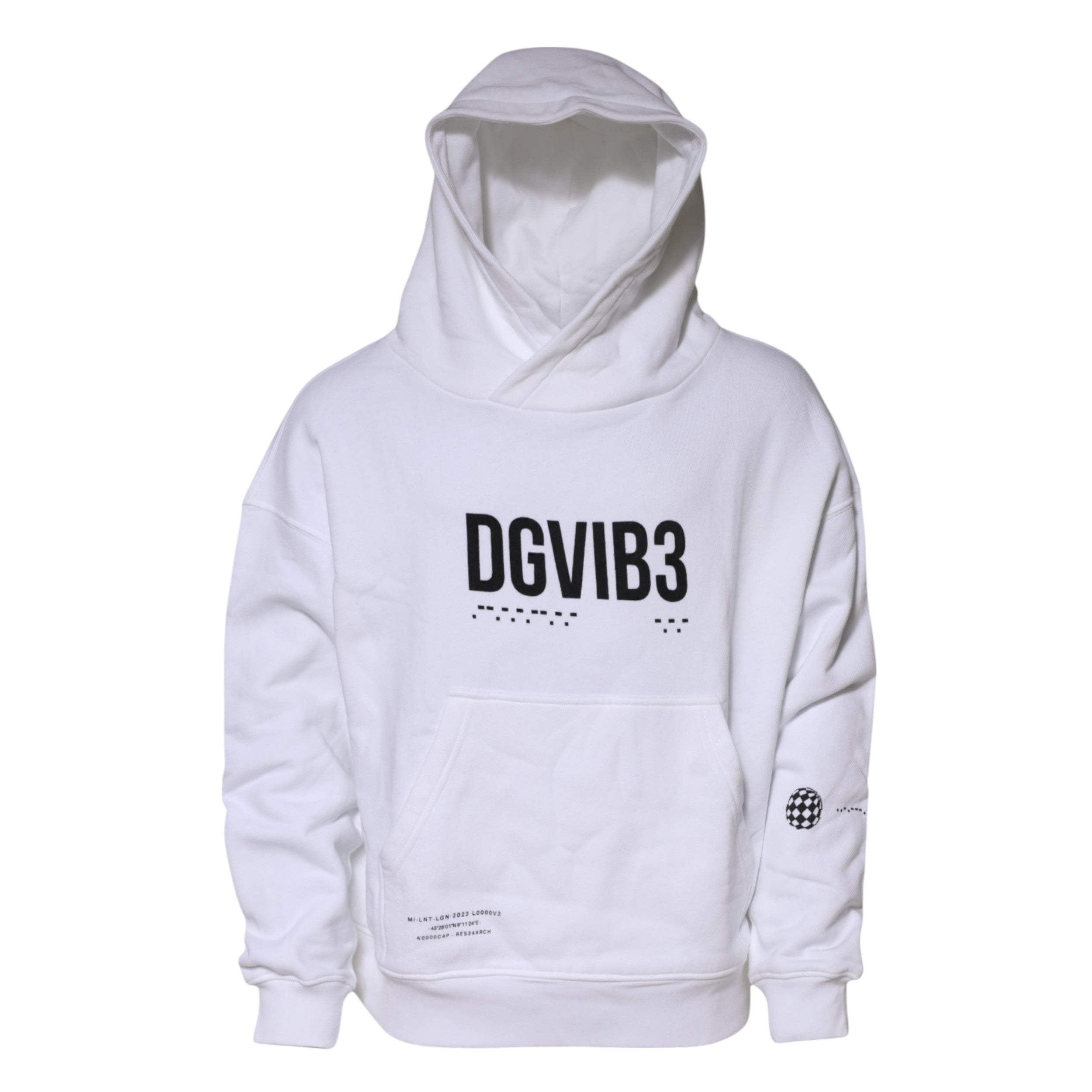 Sweat-shirt à capuche pour homme Dolce & Gabbana Blanc DG Vib3, sweat en coton avec logo sur la poitrine.