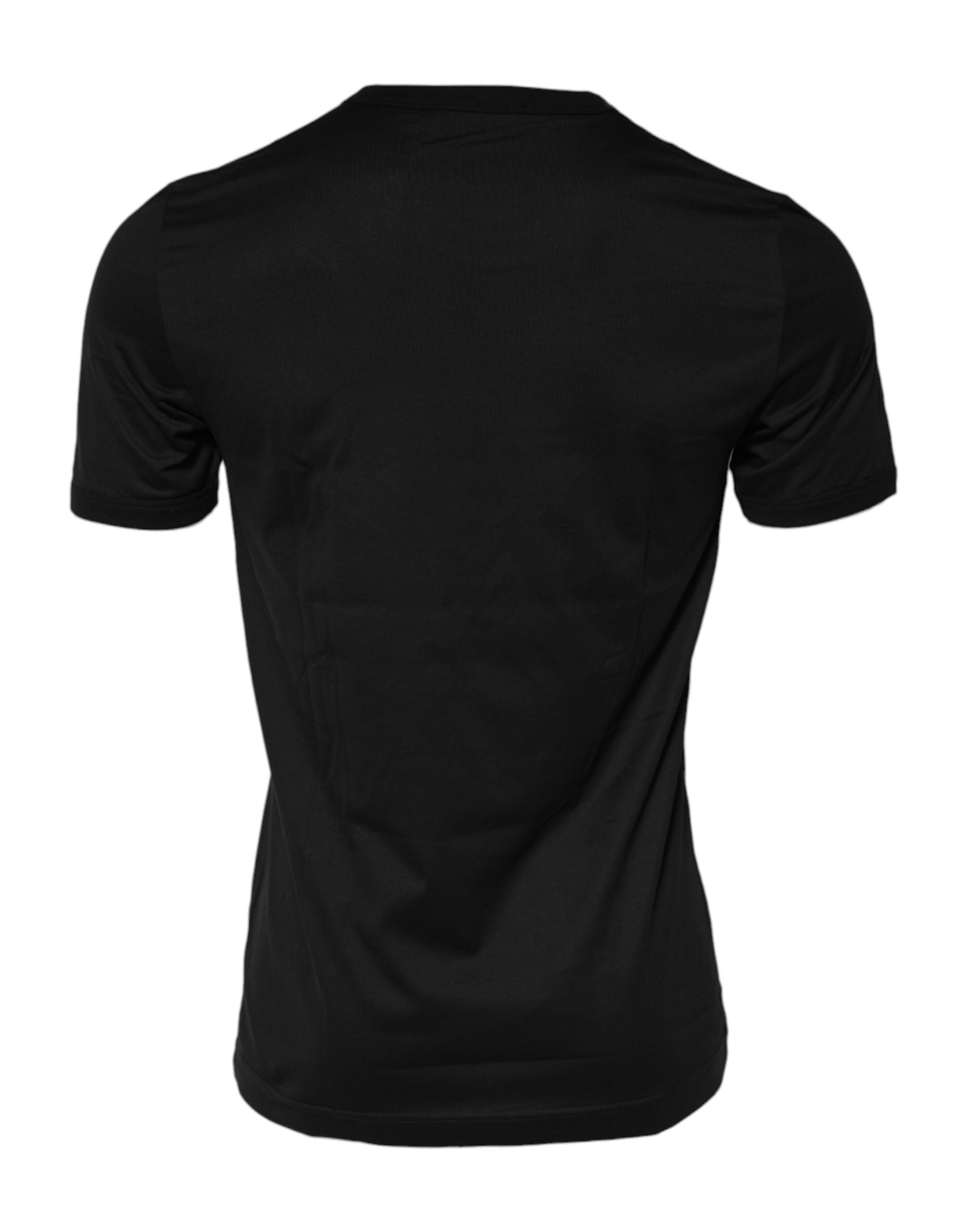 T-shirt en coton noir Dolce & Gabbana Sacred Heart à col rond, design avec motif du Sacré-Cœur visible sur le devant.