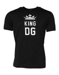 T-shirt en coton noir Dolce & Gabbana DG King Crown avec col rond, visible sur l'image.