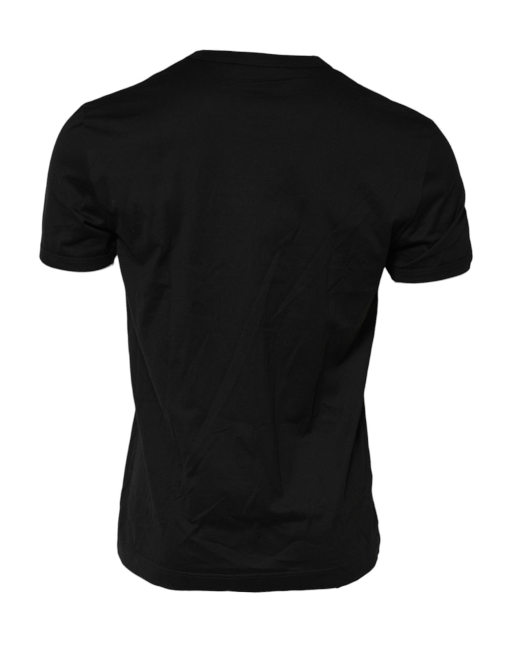T-shirt noir Dolce & Gabbana DG King Crown en coton avec col rond, motif de couronne imprimé, vue de face.