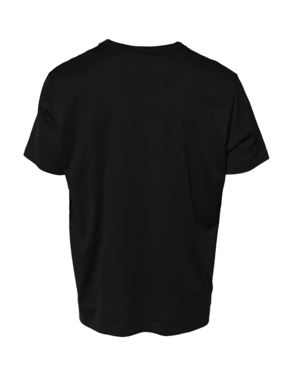 T-shirt en coton noir avec chaîne Dolce & Gabbana, col rond, style décontracté et élégant.
