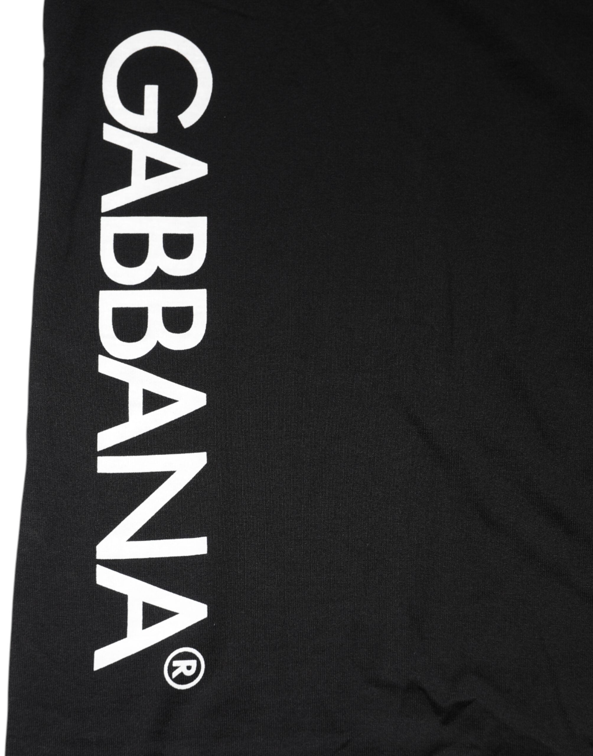 T-shirt homme Dolce & Gabbana en coton noir avec logo imprimé, col rond, vue de face.