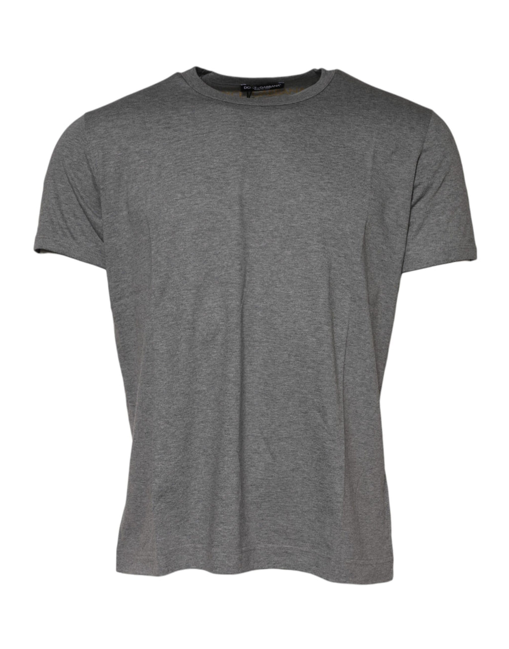 T-shirt homme Dolce & Gabbana gris en coton à col rond à manches courtes.
