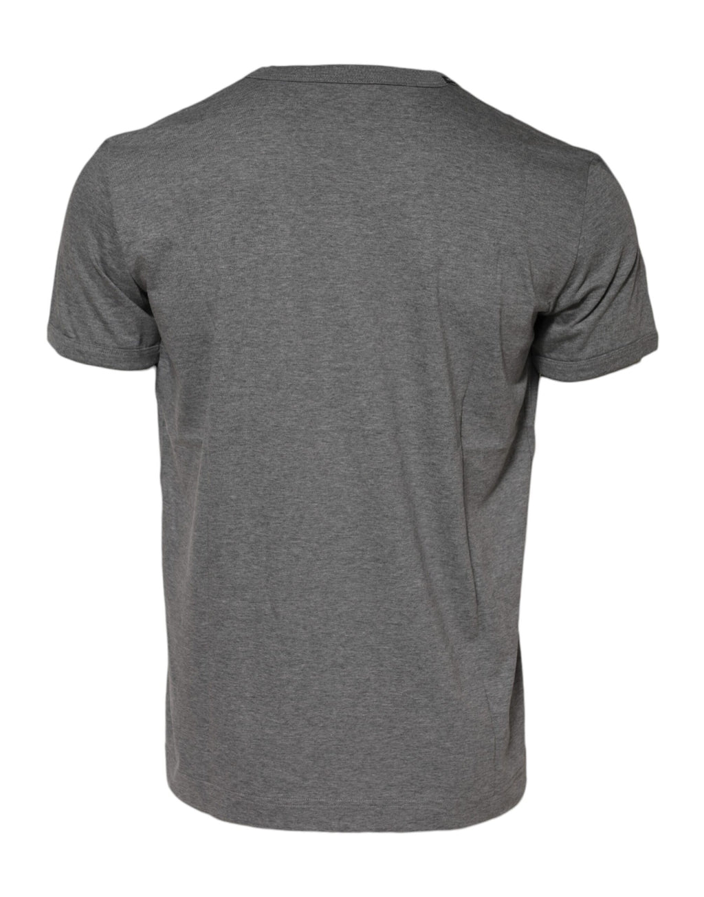 T-shirt gris en coton à col rond avec manches courtes de Dolce & Gabbana, style décontracté et élégant.