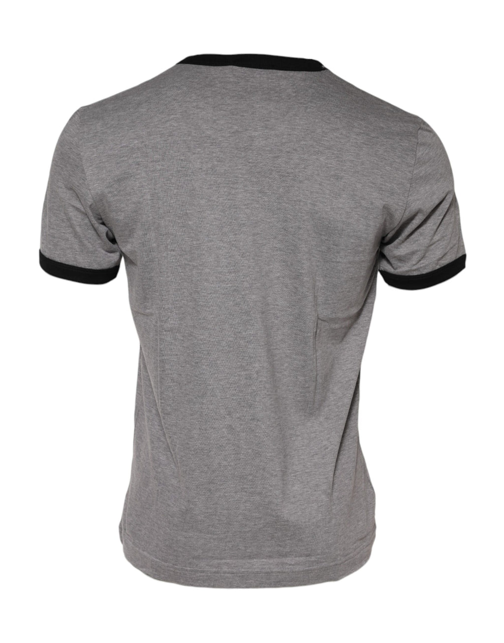 T-shirt en coton gris Dolce & Gabbana avec motif cœur sacré et col rond, vue de face.