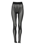 Leggings en nylon noir Dolce & Gabbana, pantalon stretch ajusté, vue de face sur fond blanc.