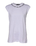 T-shirt sans manches Dolce & Gabbana blanc en coton avec imprimé floral, coupe décontractée et style moderne.