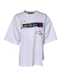 T-shirt blanc en coton imprimé à manches courtes de Dolce & Gabbana, style élégant et moderne.
