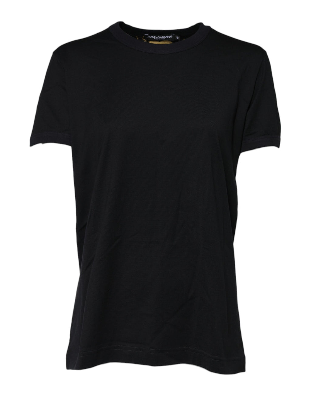 T-shirt noir en coton Dolce & Gabbana avec imprimé DG à manches courtes et style décontracté.