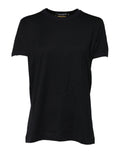 T-shirt noir en coton Dolce & Gabbana avec imprimé DG à manches courtes et style décontracté.