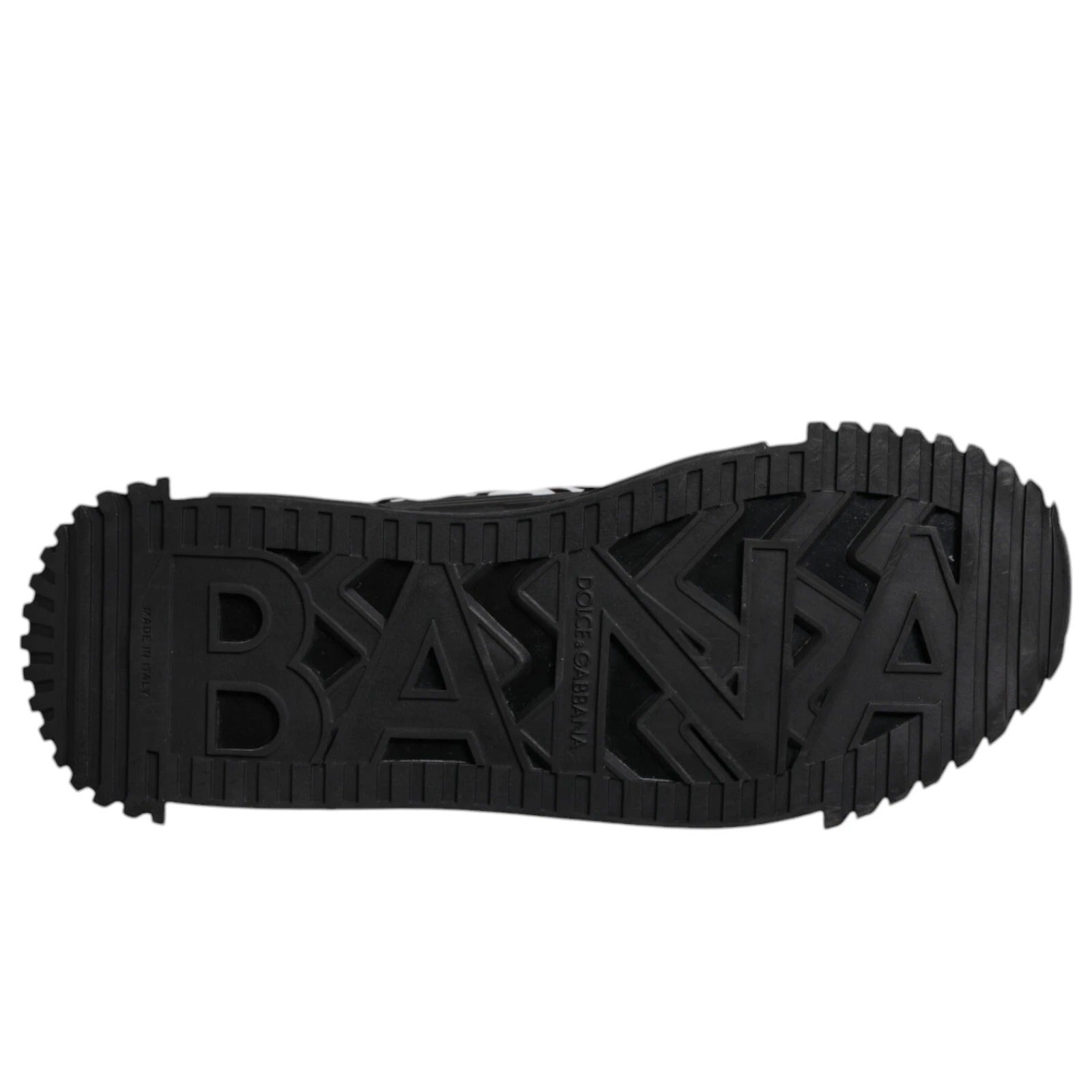 Chaussures sneakers basses noires Dolce & Gabbana avec logo, lacets en dentelle, design élégant et moderne.