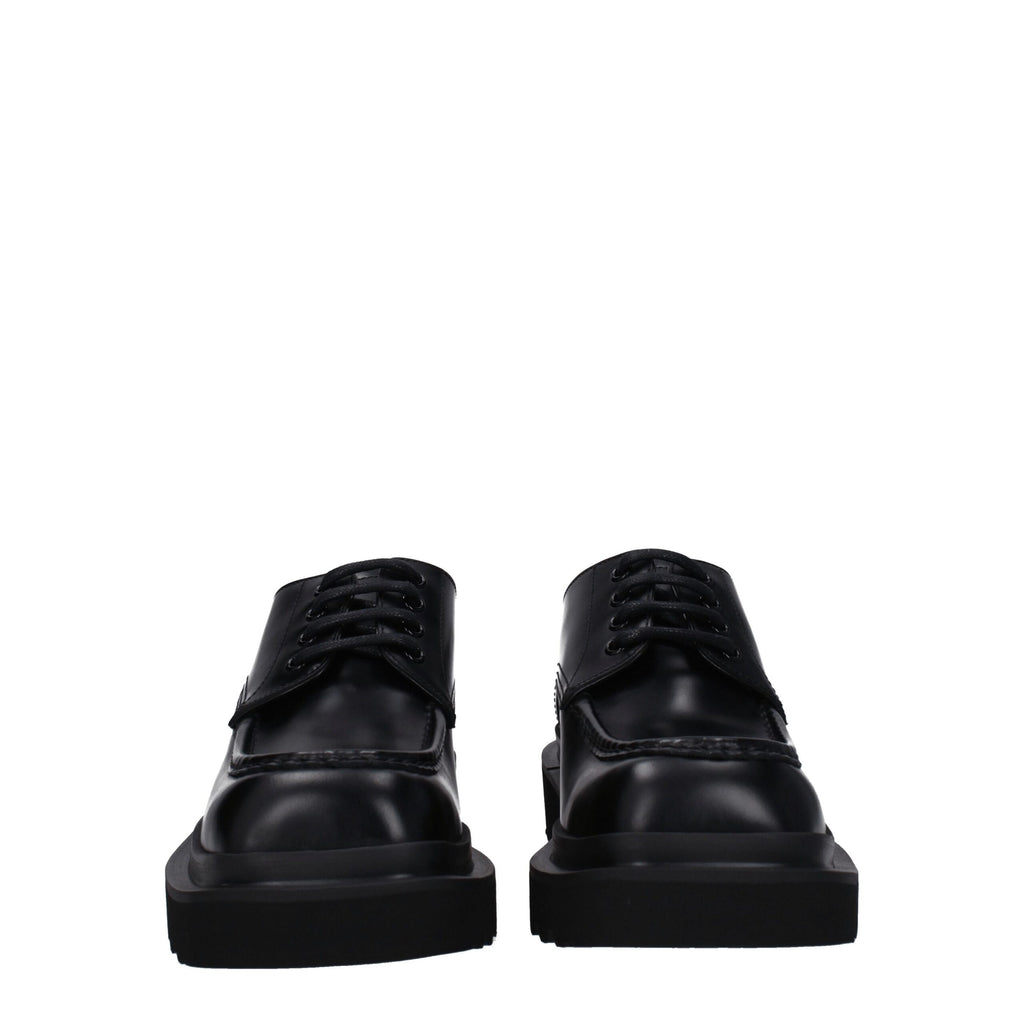 Chaussures oxford et derby en cuir noir de Dolce & Gabbana, élégantes et sophistiquées pour homme.