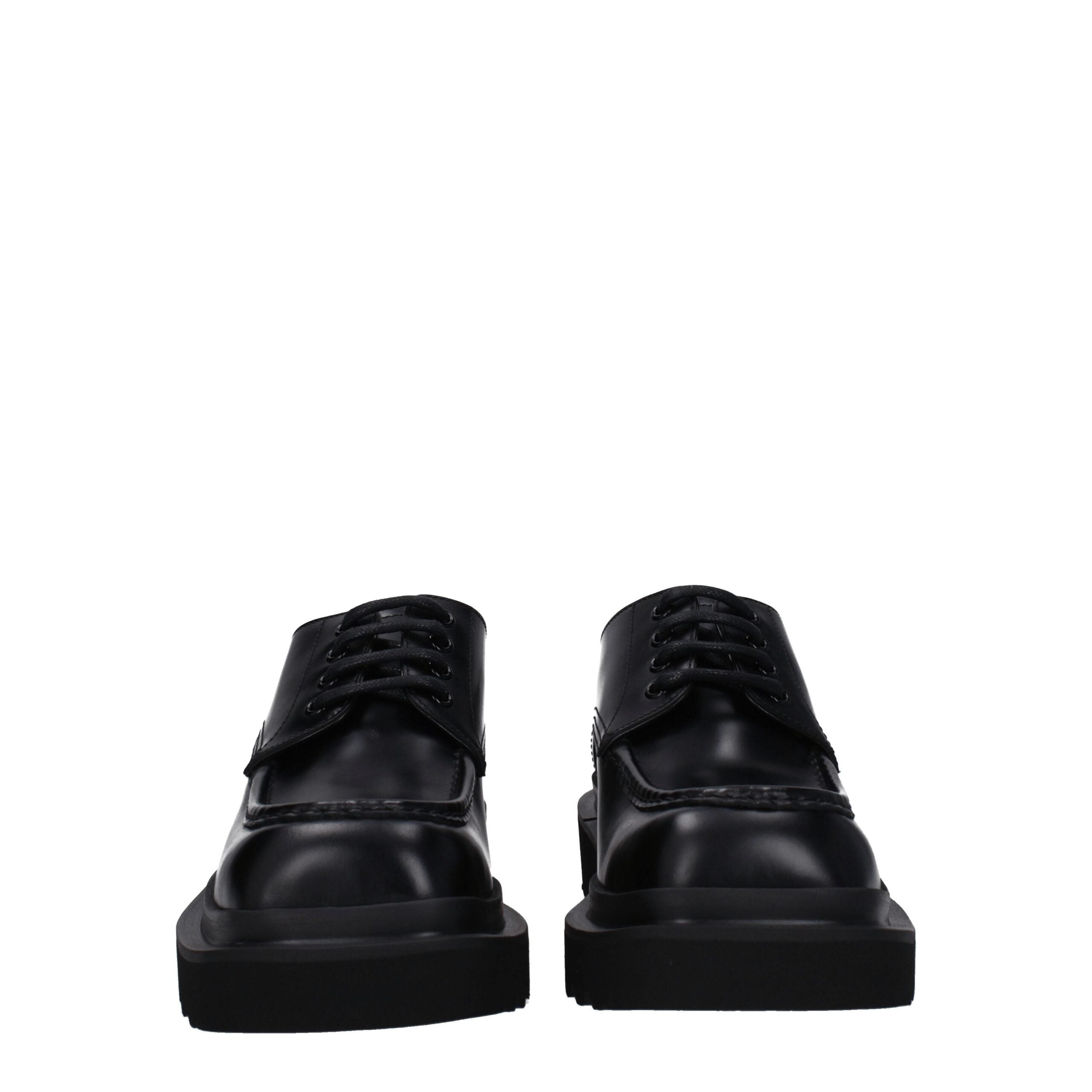 Chaussures oxford et derby en cuir noir de Dolce & Gabbana, élégantes et sophistiquées pour homme.