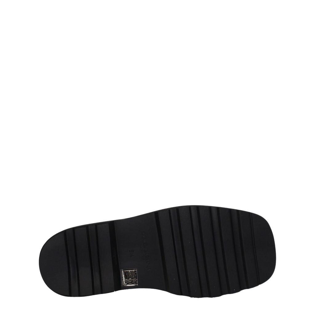 Chaussures Richelieu en cuir noir Dolce & Gabbana pour hommes, élégantes et sophistiquées, vues de face.