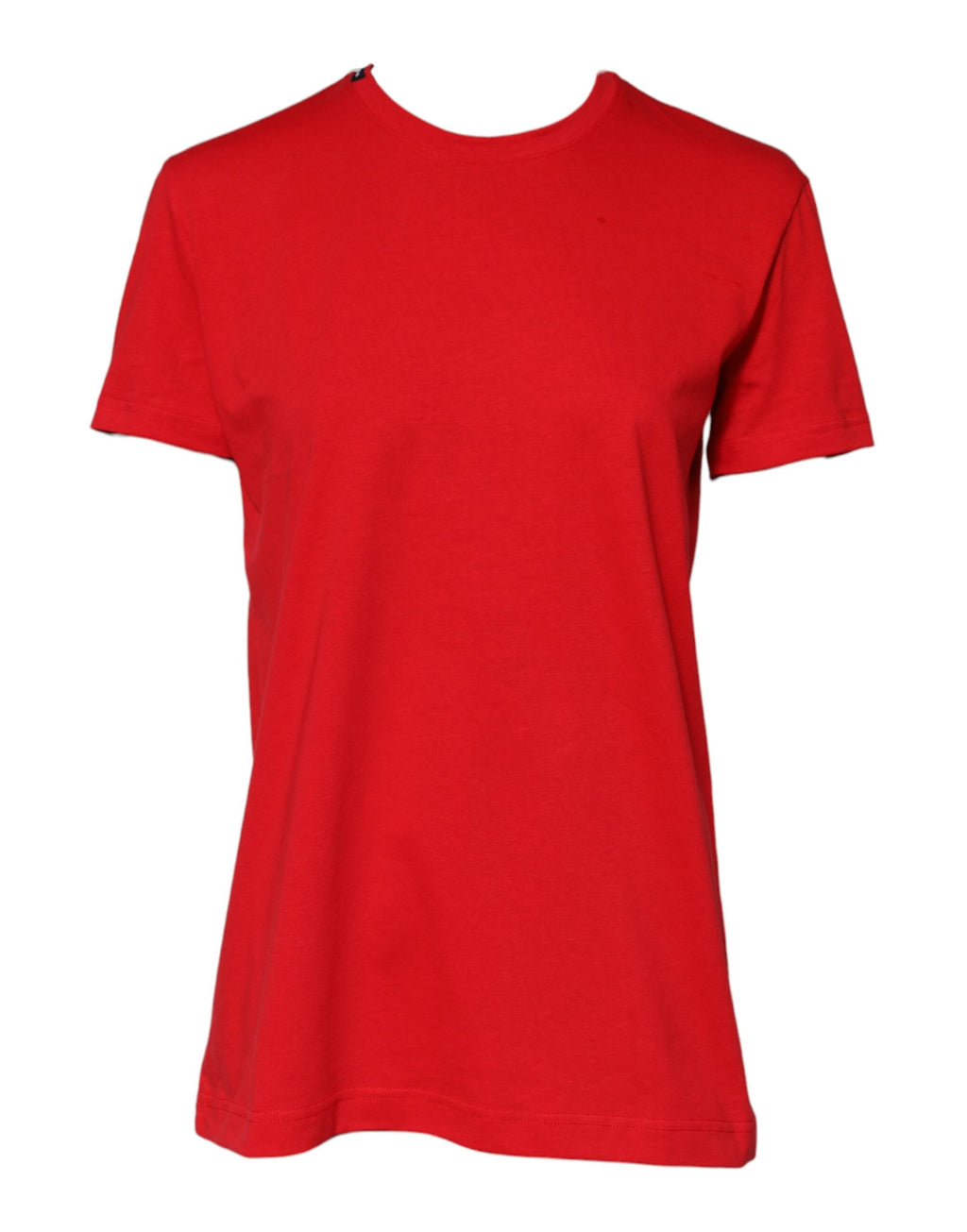T-shirt Dolce & Gabbana rouge à col rond avec manches courtes, tissu confortable, vue de face.