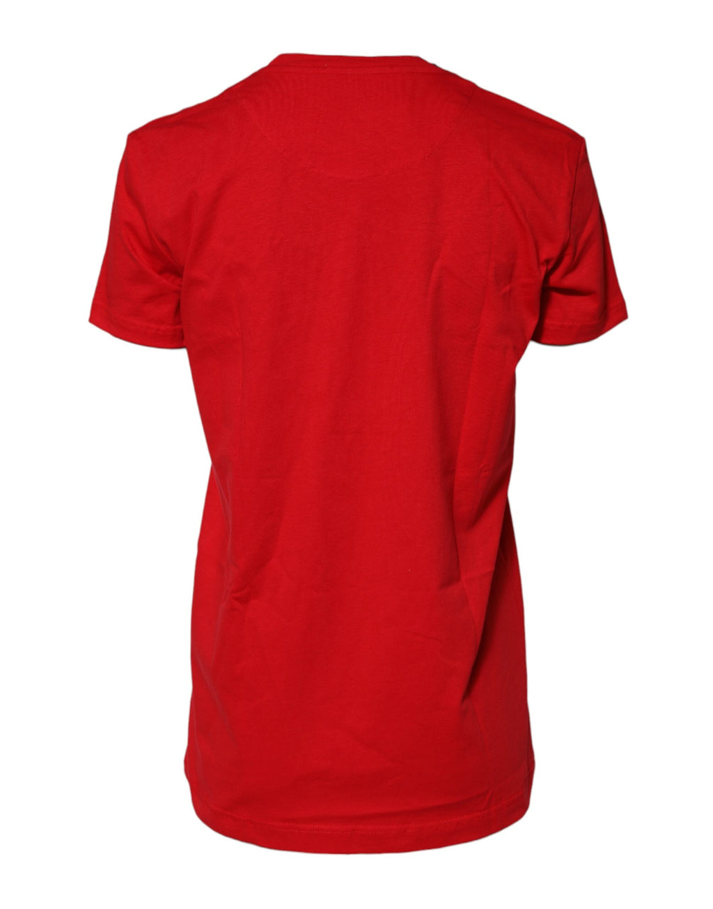 T-shirt Dolce & Gabbana en coton rouge à manches courtes et col rond, vue de face.