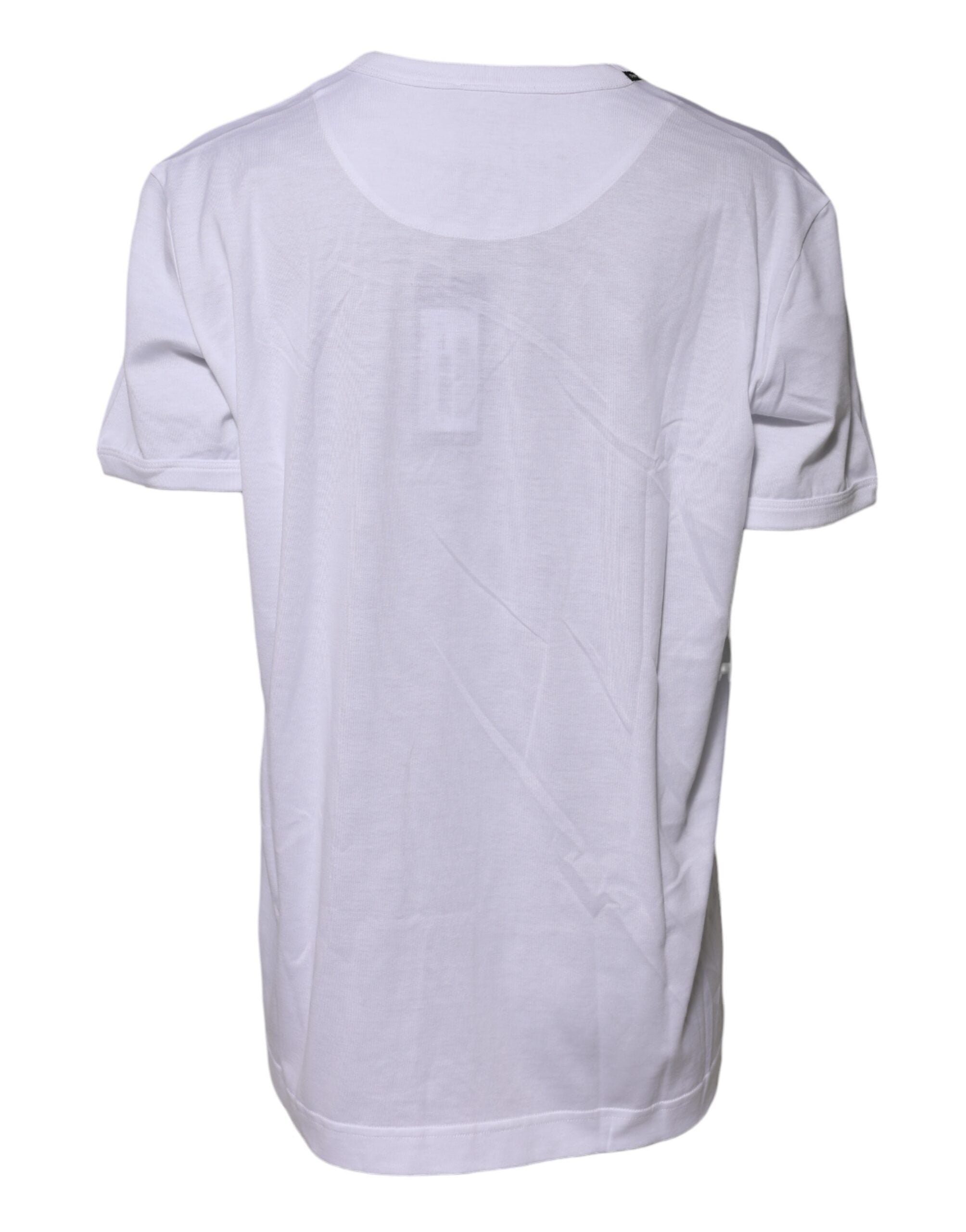 T-shirt blanc en coton Dolce & Gabbana Goodluck 2022 avec col rond et design élégant, vue de face.