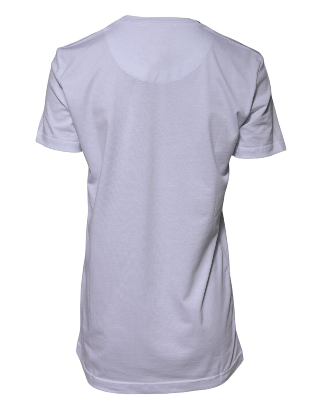 T-shirt blanc en coton Dolce & Gabbana Goodluck 2023 à col rond, avec design graphique visible sur le devant.
