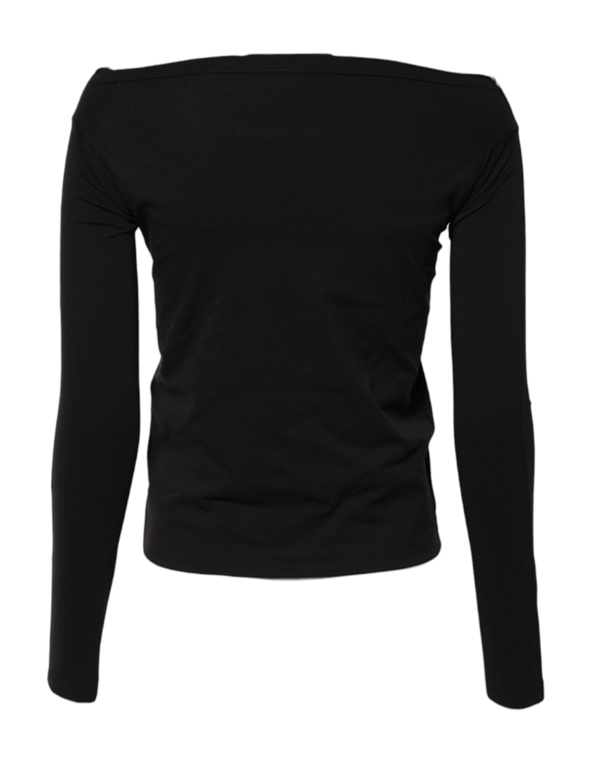 Pull à col rond en laine noire Dolce & Gabbana, pull-over élégant avec coupe classique et texture douce.