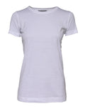 T-shirt blanc en coton à col rond et manches courtes de Dolce & Gabbana, vue de face.