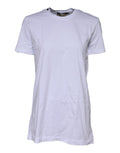 T-shirt blanc à manches courtes et col rond de Dolce & Gabbana, vue de face, en coton élégant.