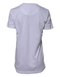 T-shirt blanc en coton Dolce & Gabbana Goodluck 2023 à col rond, avec logo et motif de bonne chance visible.