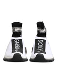 Sneakers Dolce & Gabbana Sorrento en blanc et noir avec semelle blanche, style moderne et élégant.