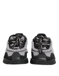 Chaussures sneakers basses Dolce & Gabbana en noir et gris, baskets élégantes pour hommes, vue de face.