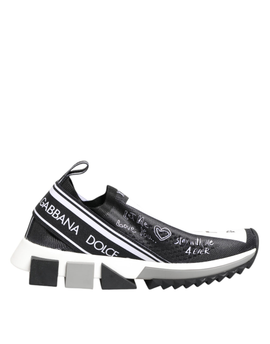 Chaussures sneakers basses Dolce & Gabbana Sorrento noires et blanches, style décontracté et élégant pour homme