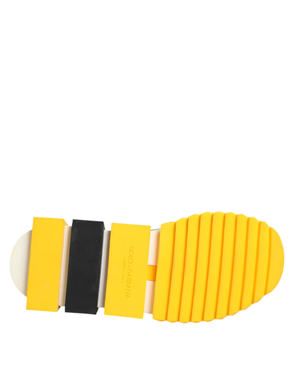 Chaussures sneakers Dolce & Gabbana Sorrento jaunes et noires avec design élégant et détails modernes.