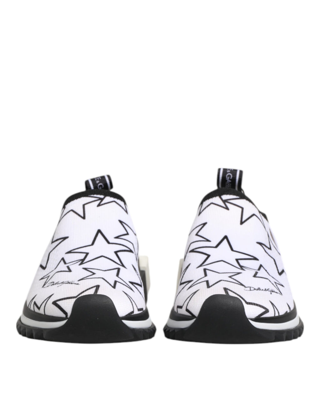 Chaussures basses Dolce & Gabbana Sorrento avec étoiles blanches, sneakers en toile élégants et confortables pour homme.