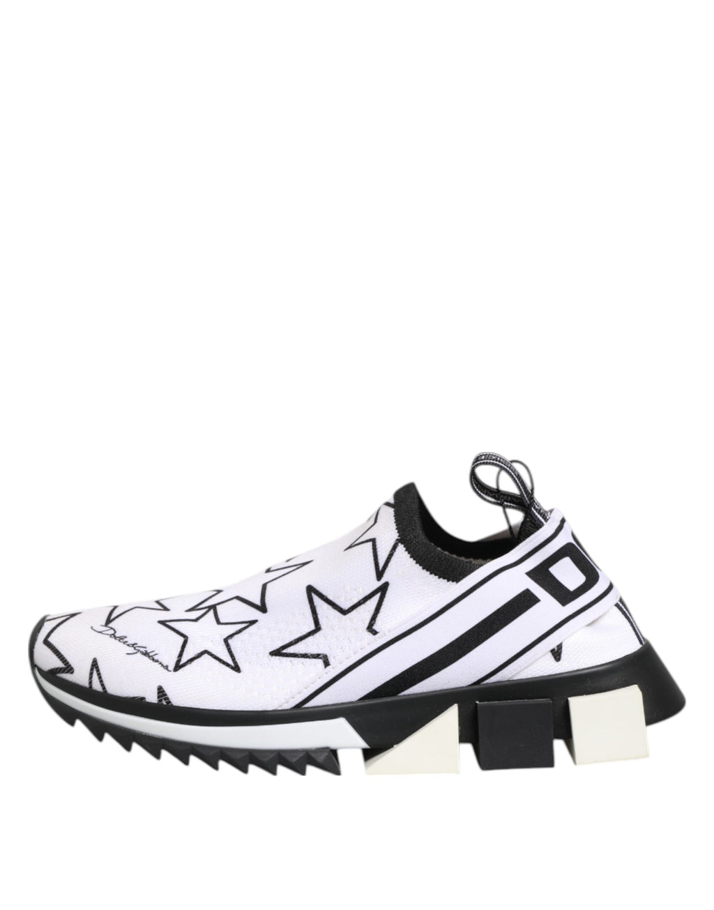 Chaussures sneakers basses blanches Dolce & Gabbana Stars Sorrento Low Top avec motifs d'étoiles.