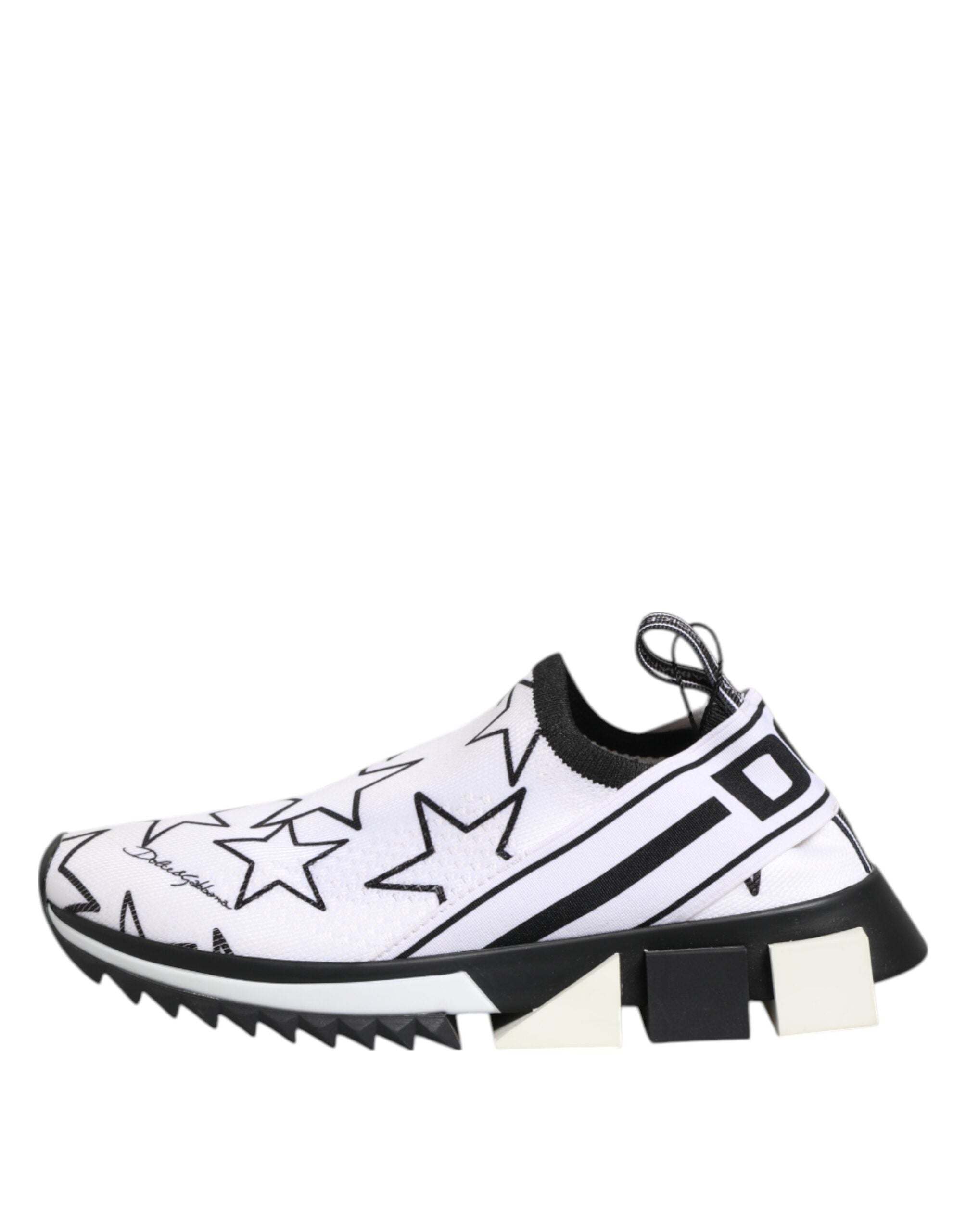 Chaussures sneakers basses blanches Dolce & Gabbana Stars Sorrento Low Top avec motifs d'étoiles.