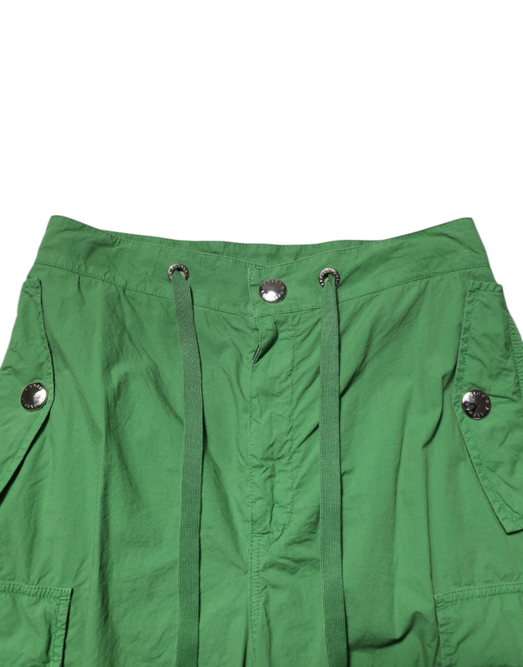 Pantalon cargo en coton vert à taille haute de Dolce & Gabbana, style élégant et décontracté.