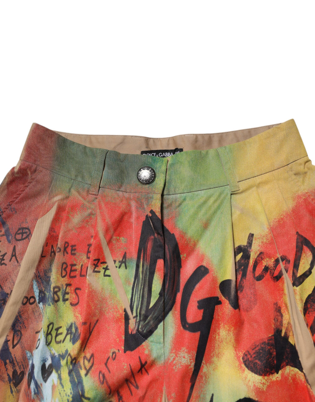 Pantalon cargo multicolore à taille haute de Dolce & Gabbana, style tendance avec poches et coupe moderne.