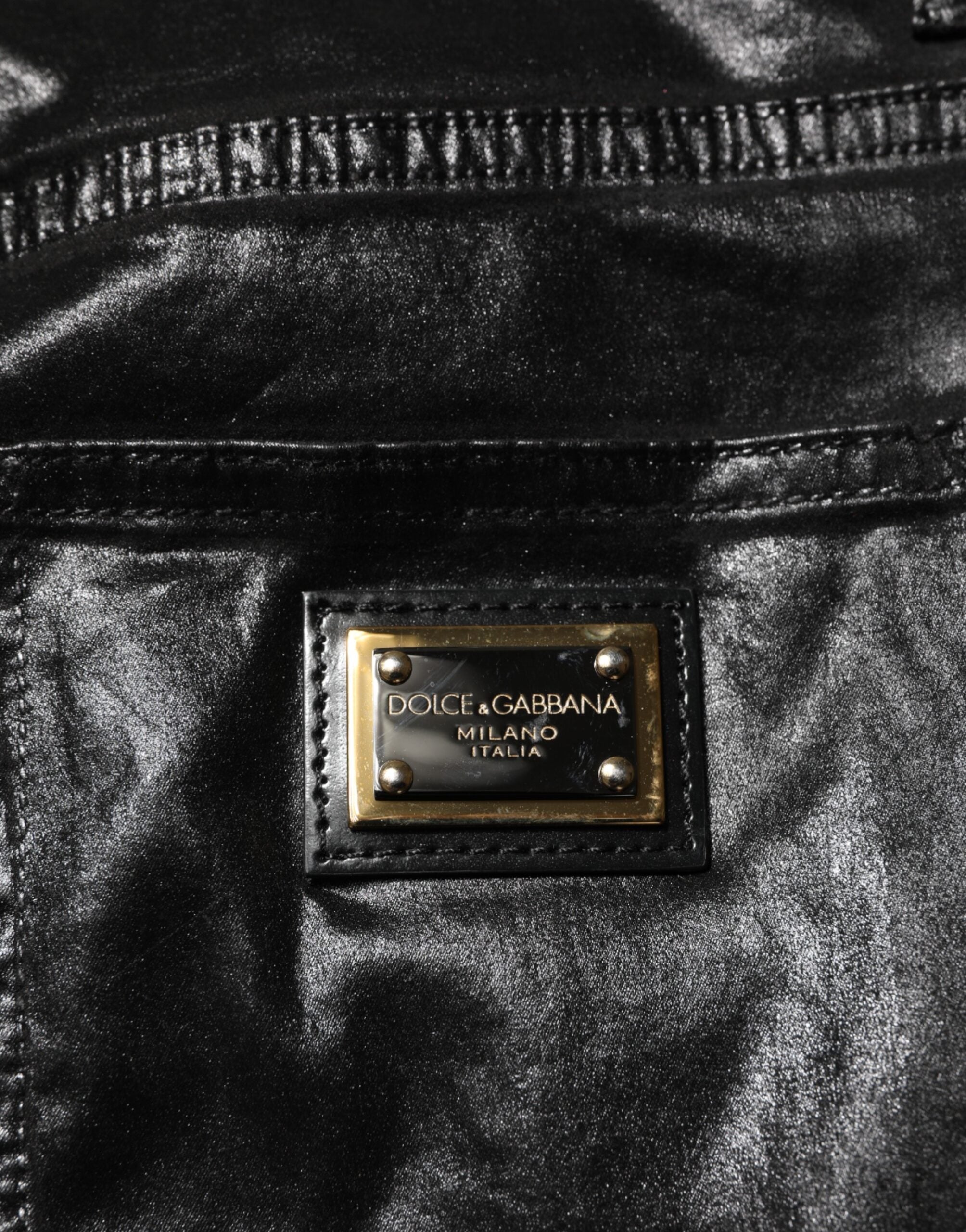 Jeans skinny noir à taille haute Dolce & Gabbana GRACE en denim, ajustés et élégants.