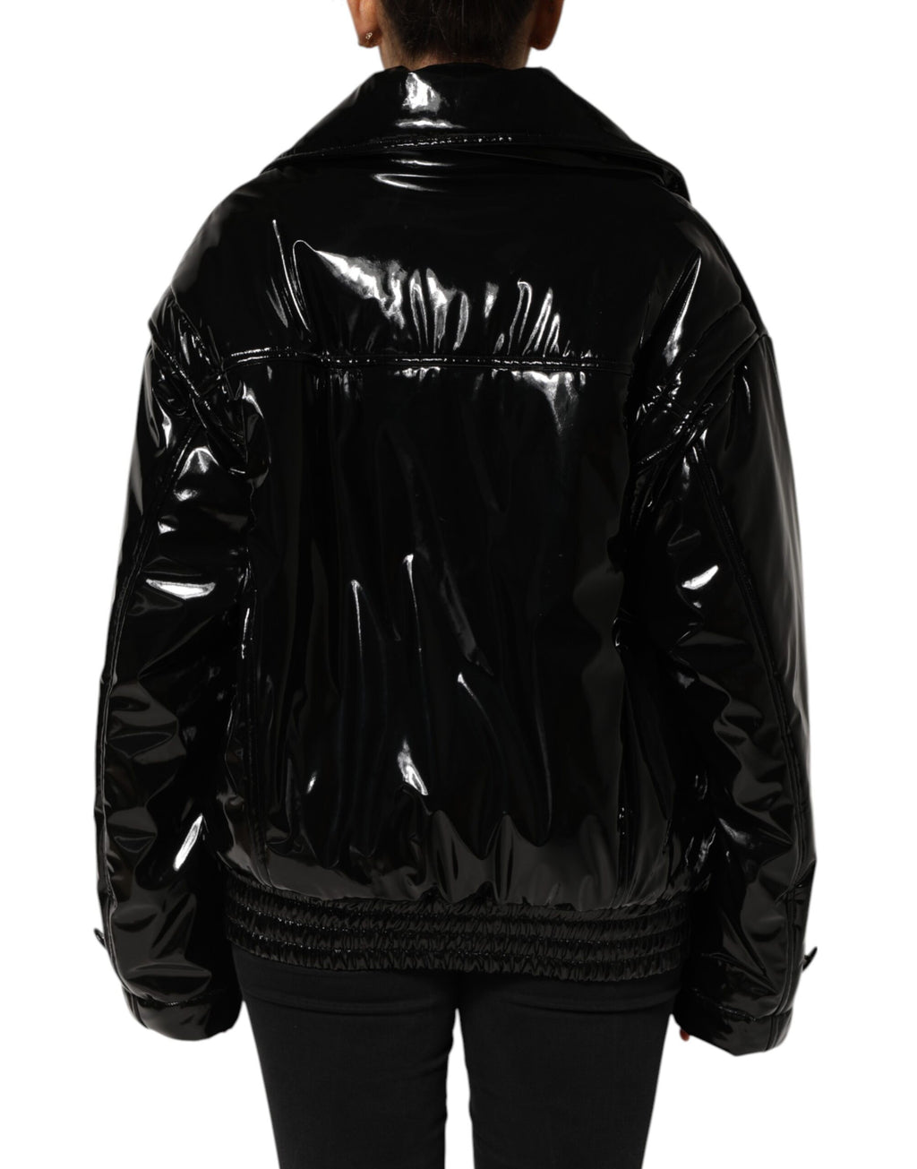 Manteau matelassé noir en polyester de Dolce & Gabbana, veste chaude et élégante avec rembourrage puffer.