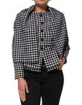 Veste en laine multicolore à motif monochrome de Dolce & Gabbana, style élégant et moderne, vue de face.
