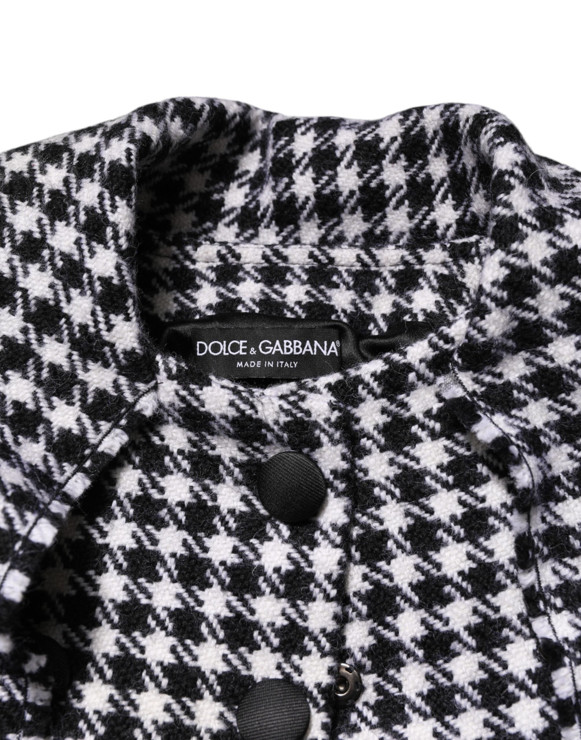 Veste Dolce & Gabbana en laine multicolore avec motif monochrome, mode élégante et tendance.