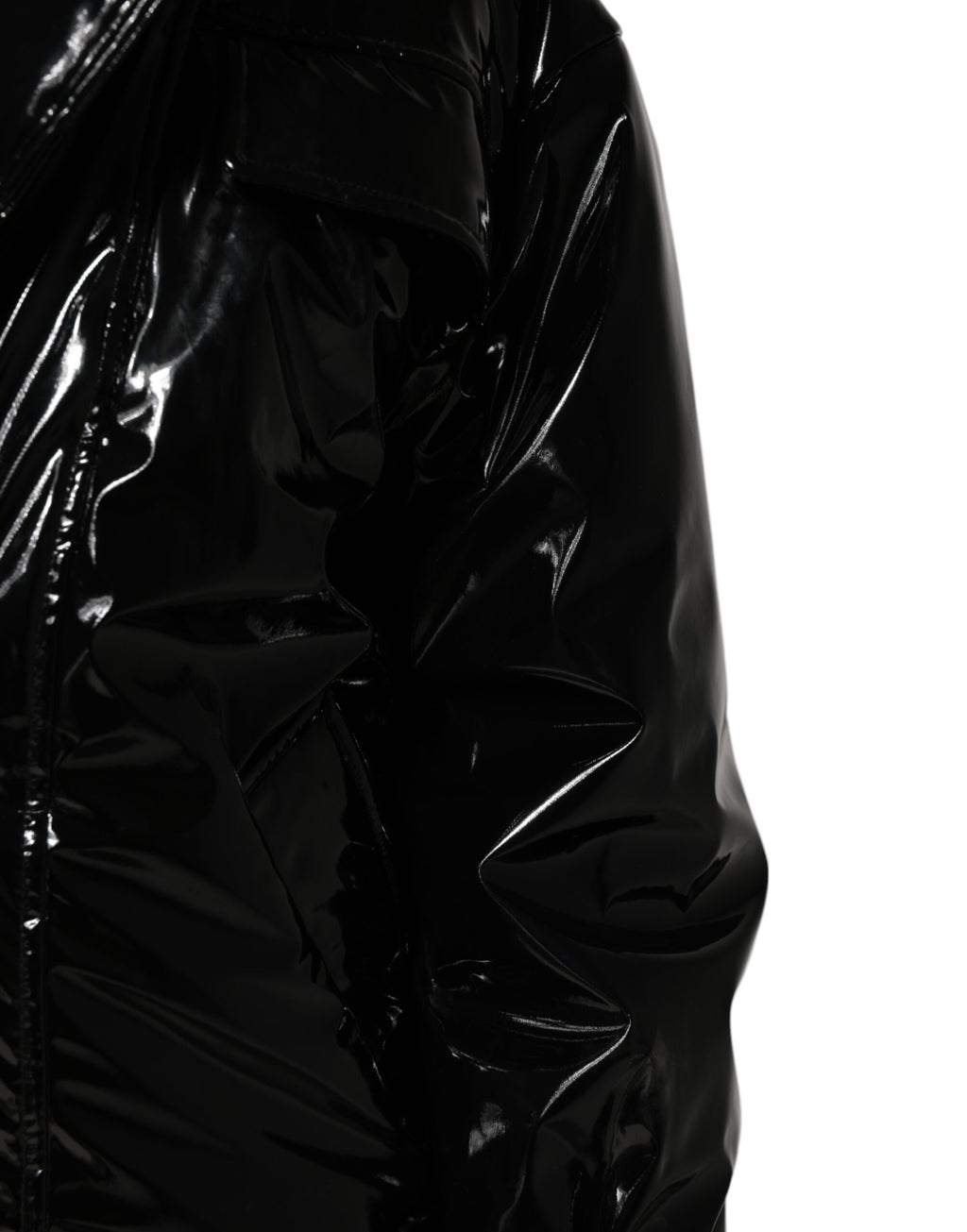 Veste matelassée noire en polyester Dolce & Gabbana, manteau puffer chaud et élégant avec capuche.