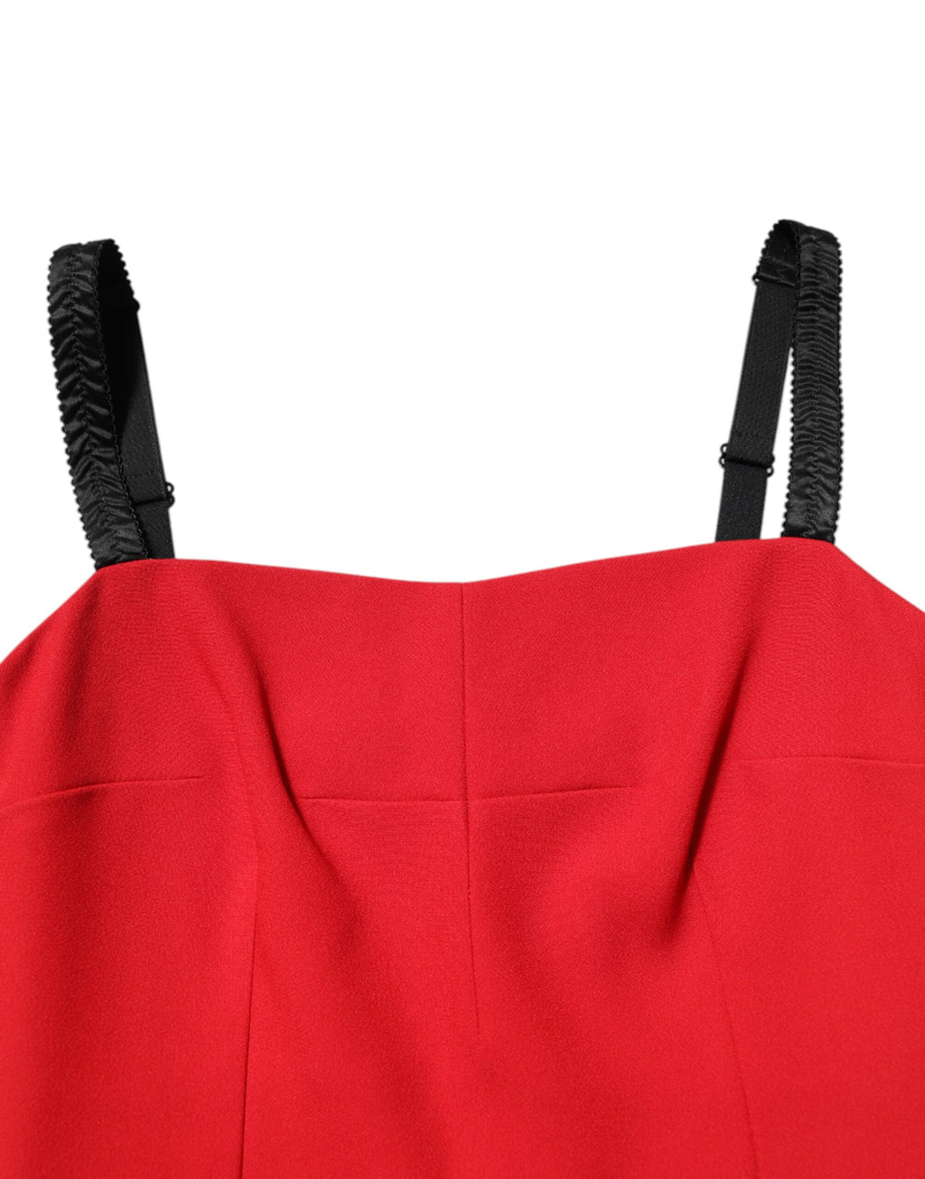 Robe moulante rouge Dolce & Gabbana, longueur genou, tissu extensible, robe de soirée élégante et ajustée.