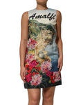 Robe courte Dolce & Gabbana à cristaux multicolores, élégante et ornée de détails brillants, pour une allure sophistiquée.