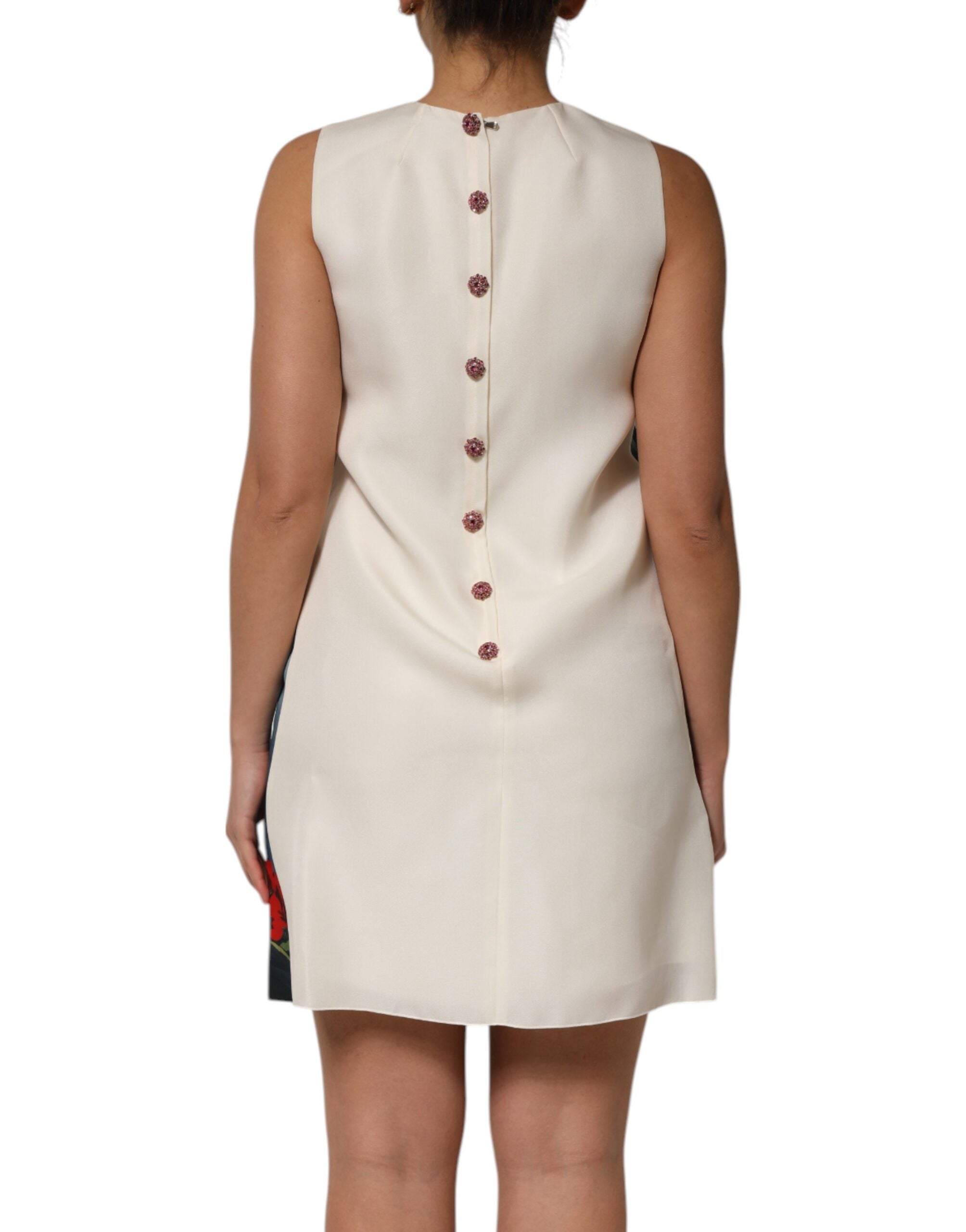 Robe courte Dolce & Gabbana multicolore ornée de cristaux, style élégant et brillant pour occasions spéciales.