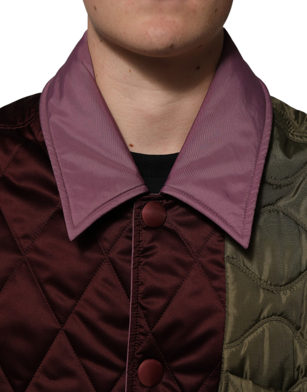 Veste matelassée en polyester Dolce & Gabbana à patchwork multicolore, style élégant et moderne.