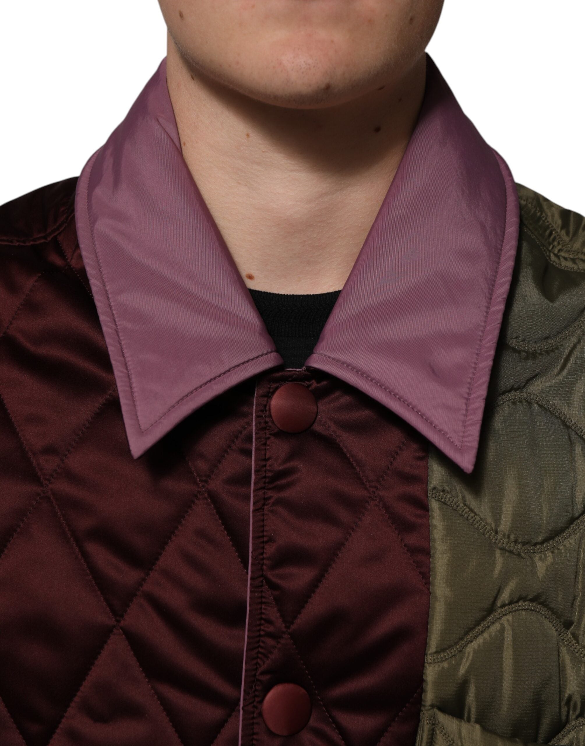 Veste matelassée en polyester Dolce & Gabbana à patchwork multicolore, style élégant et moderne.