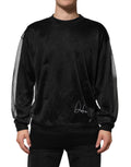 Pull à capuche en polyester noir de Dolce & Gabbana, sweat-shirt décontracté avec logo de la marque.