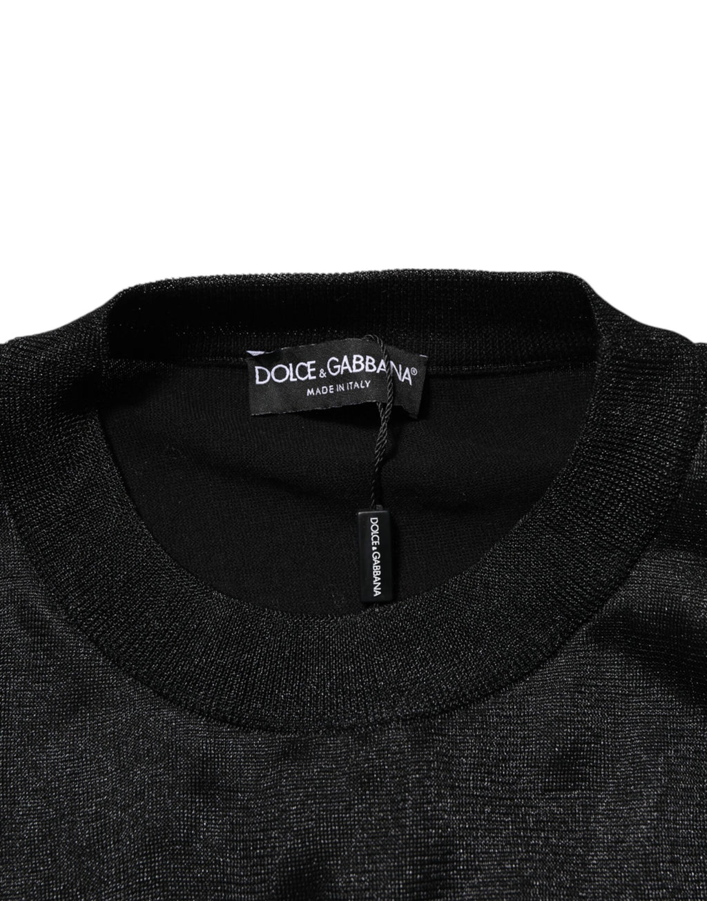 Pull à capuche en polyester noir de Dolce & Gabbana, sweat-shirt décontracté avec logo de la marque.