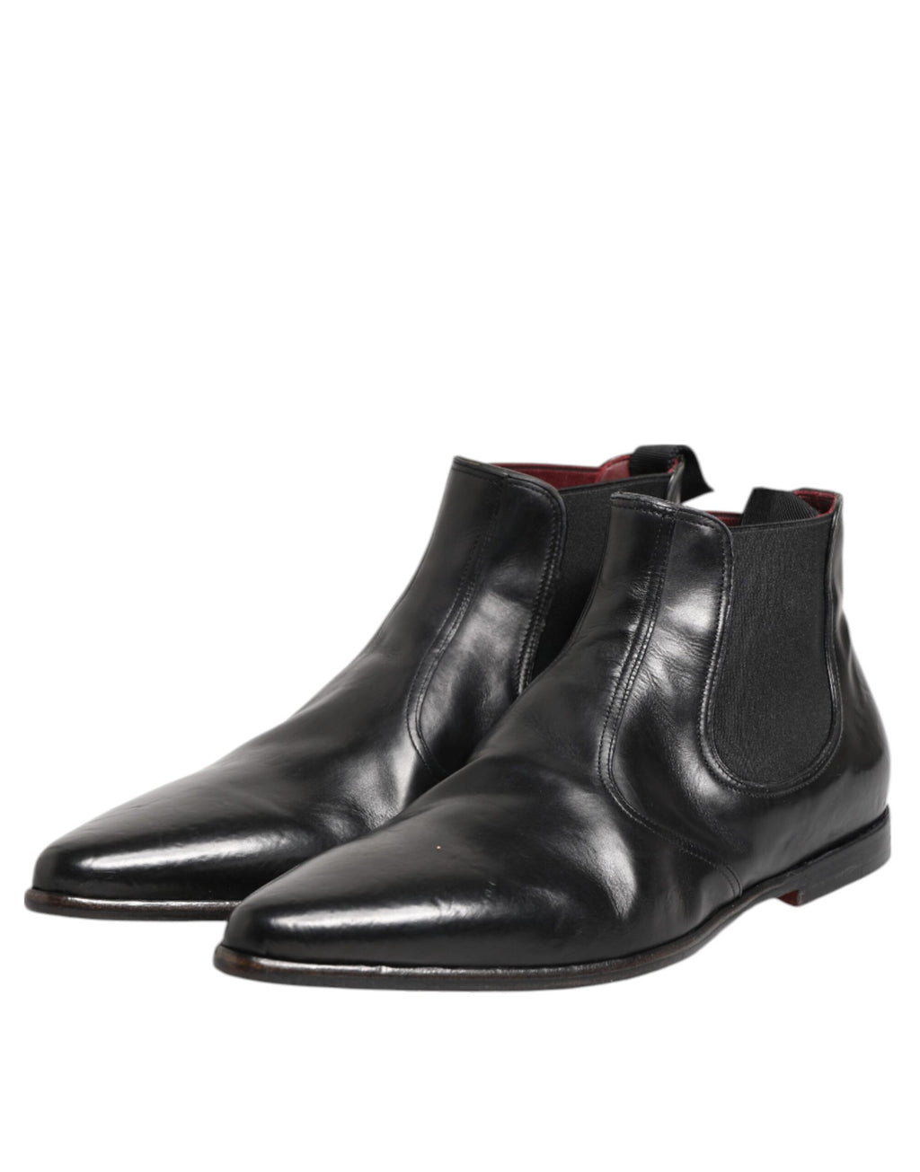Chaussures Chelsea noires pour hommes de Dolce & Gabbana, bottines à enfiler élégantes et confortables.